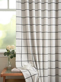 Plaid Pinch Pleated Curtains - Modern Luxury Linen Buffalo Blackout Drapes, Thermal Insulated Double Layer Window Panels for Living Room Bedroom, 95 Inches Long Black 2 Panels Set