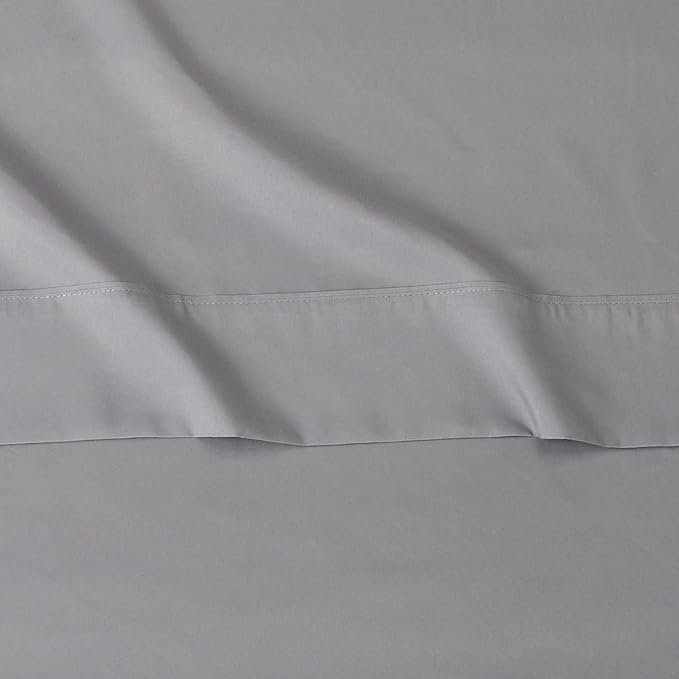 Amazon Basics Lightweight Super Soft Easy Care Comfortable Microfiber 3 Piece Bed Sheet Set With 14-inch Deep Pockets, Twin XL, Dark Gray, Solid