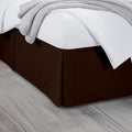 Full Bed Skirt, Luxury 12 Inch Drop Chocolate Pleated Bed Skirt, Double Brushed Microfiber, Box Pleat Design, Wrinkle & Fade Resistant, Easy Fit Tailored Bedskirt for Full Size Beds