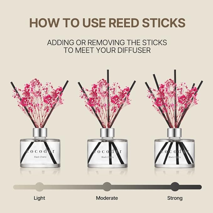 COCODOR Preserved Real Flower Reed Diffuser/April Breeze / 6.7oz(200ml) / 2 Pack/Reed Diffuser Set, Oil Diffuser & Reed Diffuser Sticks, Home Decor & Office Decor, Fragrance and Gifts