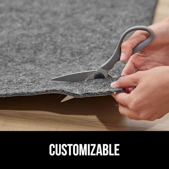 GORILLA GRIP Felt and Natural Rubber Stay in Place Slip Resistant Rug Pad, 1/8in Thick, 3x5 FT Protective Padding Under Area Rugs, Cushioned Gripper Pads, Carpet Runners, Hardwood Floors Protection
