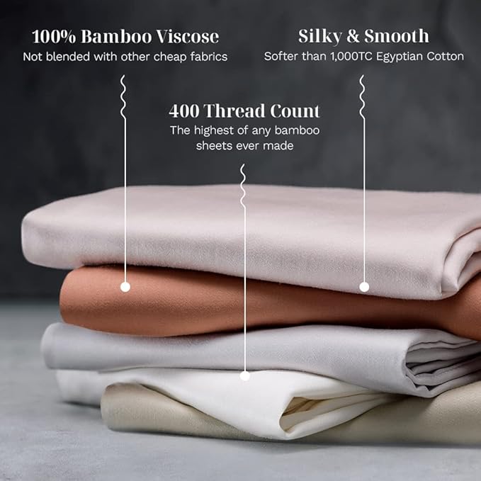 LUXOME Luxury Sheet Set | 100% Rayon (Viscose) from Bamboo | Twin XL - Blush | Deep Pockets | 3-Piece Set (Fitted, Flat, Pillowcase)
