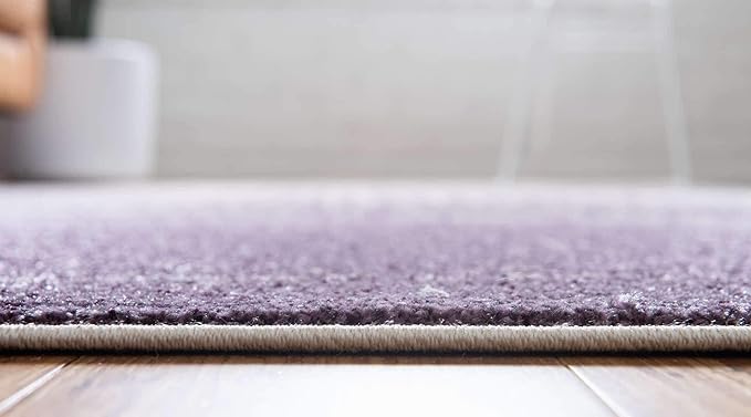 Unique Loom Del Mar Collection Area Rug - Jennifer (5' 3" x 8' Rectangle, Purple/ Ivory)