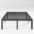 Hunlostten 16" High Heavy Duty California King Bed Frames No Box Spring Needed, Metal Platform Cal King Bed Frame with Round Corners, Easy Assembly, Noise Free, Black