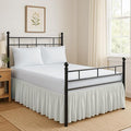 Ruffled Bed Skirt Split Corners with Platform, Tailored Fit Hotel Quality Wrinkle Free Ultra-Soft Microfiber Dust Ruffle, Upto 14 Inch Drop, Full, Ivory
