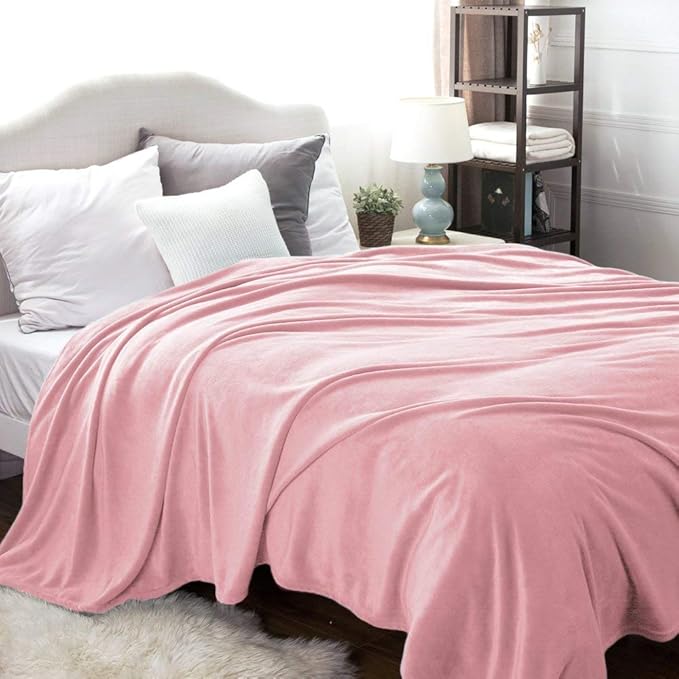 Bedsure GentleSoft Fleece Blankets King Size Pink - Bed Blanket Soft Lightweight Plush Cozy Fuzzy Luxury Microfiber Throws, 108x90 inches