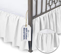 BLISSFORD White Bed Skirt Full Size 21 inch Drop - with Split Corners - Cotton Blend Ruffle Bed Skirt, Dust Ruffle with Platform, White Full Size Bedskirt, Machine Washable