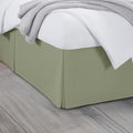 King Bed Skirt, Luxury 18 Inch Drop Sage Pleated Bed Skirt, Double Brushed Microfiber, Box Pleat Design, Wrinkle & Fade Resistant, Easy Fit Tailored Bedskirt for King Size Beds