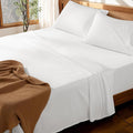 LBRO2M 100% Cotton Sheets Set Deep Pocket 19", 1000 Thread Count California King Size 4 Piece Bed Sheet Sets Soft Comfortable Bedding All Season (California King, White)