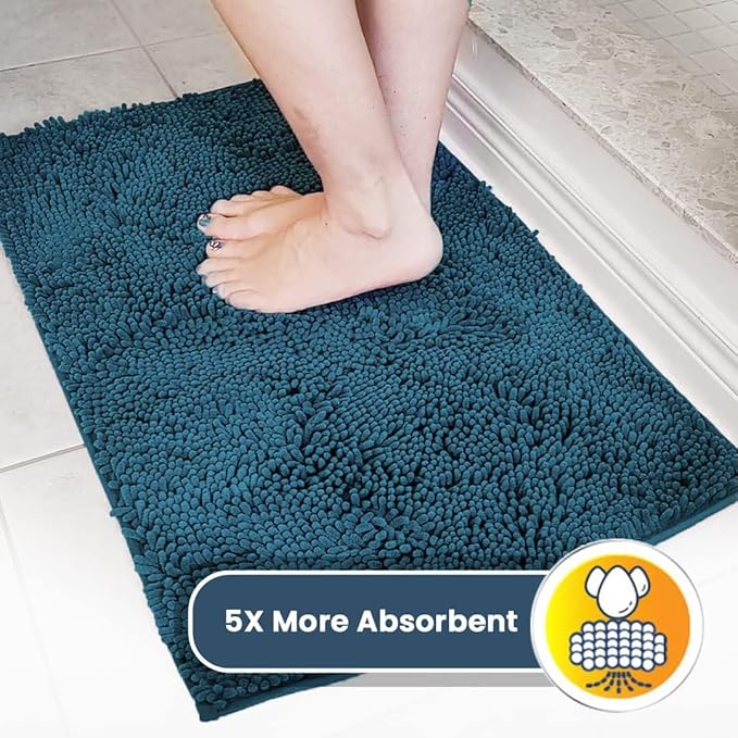 Muddy Mat® | Super Absorbent Door Mat Indoor, Microfiber Quick Dry Chenille Entryway Rug, Non-Slip Front Door Mat, Indoor Mats for Entryway, Machine Washable Pet Rug, Atlantic Blue XXL 60"X48"