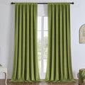 Joydeco Moss Green 100% Blackout Curtains 108 Inch 2 Panels, Luxury Thermal Green Velvet Curtains for Bedroom Living Room, Soundproof Blackout Window Drapes, Rod Pocket & Back Tab (52W x 108L)