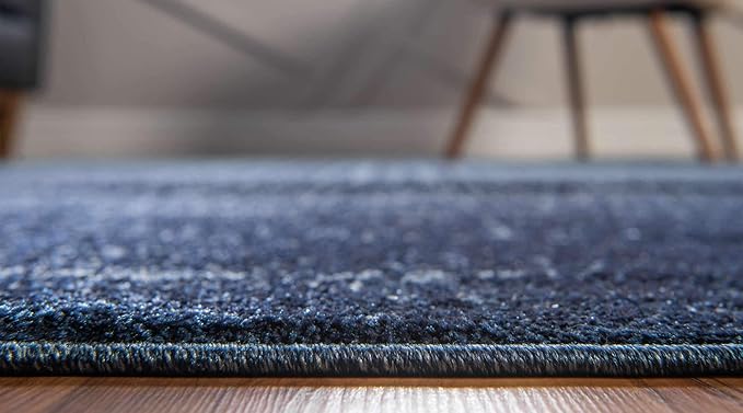 Unique Loom Del Mar Collection Area Rug - Jennifer (4' 1" x 6' 1" Rectangle, Blue/ Navy Blue)