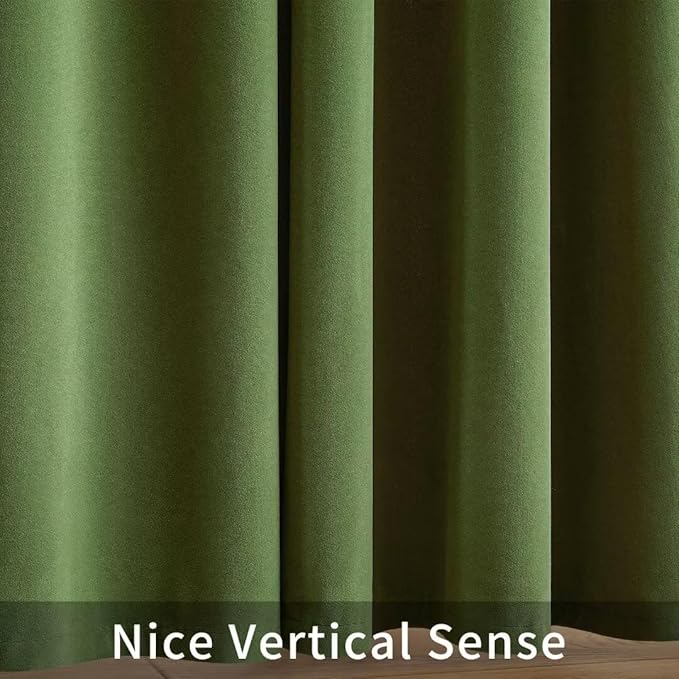 Joydeco Green Velvet Curtains 84 inch 2 Panel, Room Darkening Super Soft Velvet Drapes for Bedroom Living Room Thermal Insulated Window Drapes, Luxury Blackout Rod Pocket Curtains,W52 x L84 inch