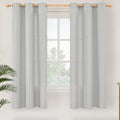 YoungsTex Grey Linen Semi Sheer Curtains 63 Inches Length for Living Room, Light Filtering Window Drapes with Grommet No See Through Privacy for Bedroom, 2 Panels, 42 X 63 Inch