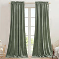 StangH Sage Green Curtains 84 inches Long, Super Soft Thick Velvet Privacy Light Blocking Window Drapes for Doorway Living Room Nursery Kids Bedroom Decor, W42 x L84, 2 Panels