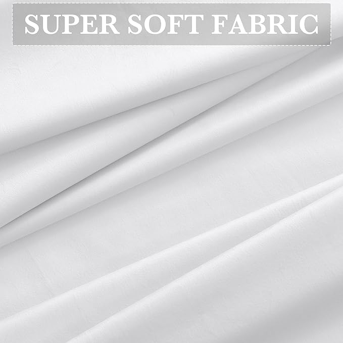 RYB HOME 100% Blackout White Velvet Curtains for Bedroom, Back Tab and Rod Pocket Thermal Insulated Room Darkening Curtains for Living Room Nursery, White, 52W x 108L, 2 Panels