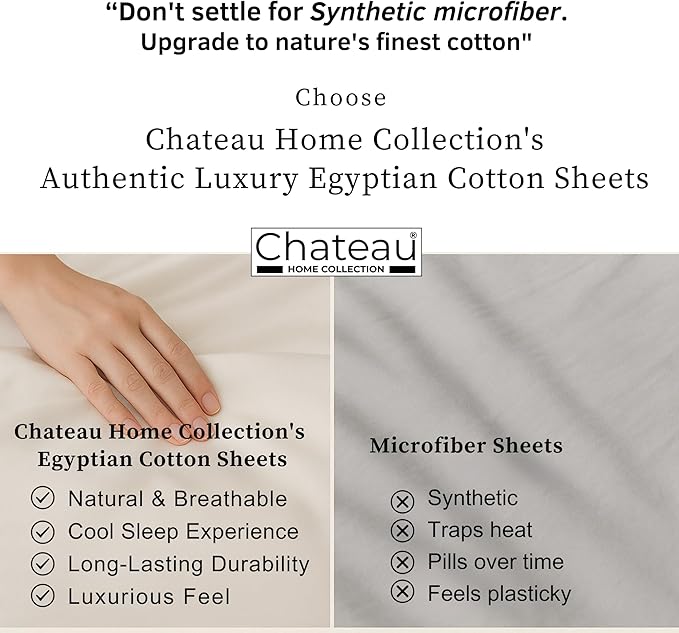 100% Egyptian Cotton Sheets Queen Size Bed Set, Deep Pocket Queen Sheet Set, 400 Thread Count Cotton Bed Sheets, Naturally Cool Soft Breathable No Pill Elasticated Luxury White Bedding For All Seasons