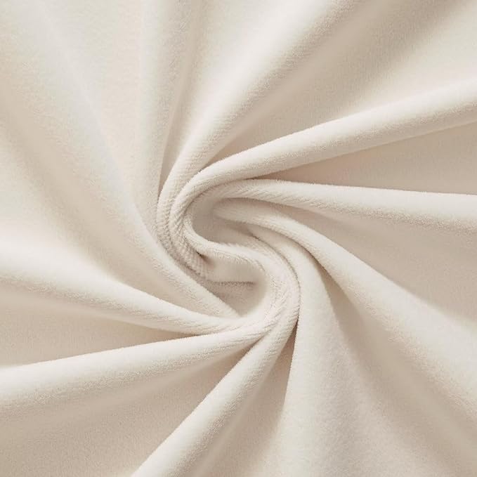 Joydeco Velvet Curtains White Blackout Curtains Thermal Insulated 96 inches Long Window Curtains Super Soft Room Darkening Drapes for Bedroom Living Room Elegant Rod Pocket 2 Panels Cream White