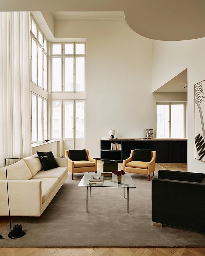 Hand-Tufted Wool Round Area Rug – Soft Premium Wool Carpet for Living Room, Bedroom & Home Décor – 14X14 ft| Warm Grey – Durable, Non-Slip Backing, Handcrafted Rug