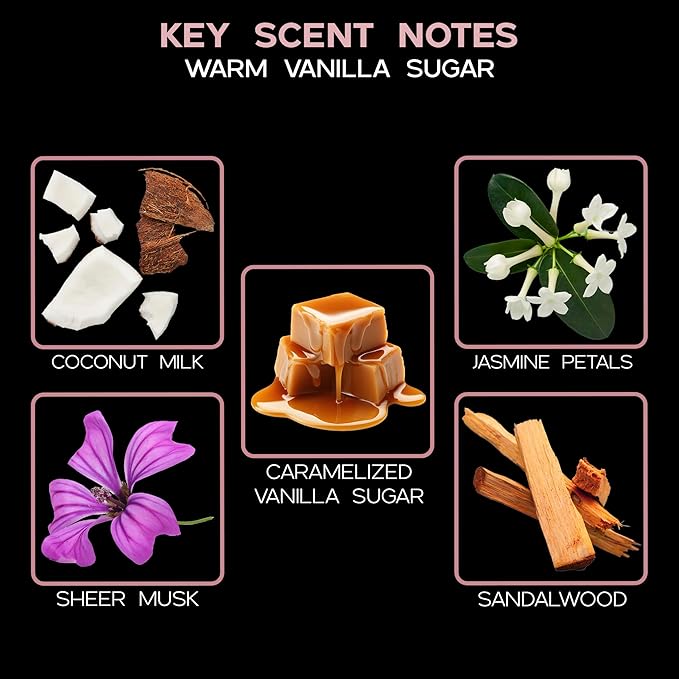 LOVSPA Reed Diffuser Set, Warm Vanilla Sugar Scented Oil Diffuser with Sticks, Home Fragrance Accessories for Bathroom Shelf Decor, Aroma Diffusers for Home or Office Fall Decor, USA Made
