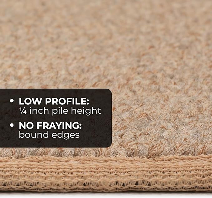 House, Home and More Skid-Resistant Carpet Indoor Area Rug Floor Mat - Pebble Beige - 6 Ft X 6 Ft - Non Slip Rubber Backing, Stain Resistant, Dog Friendly, Living Room Bedroom Kitchen Entryway
