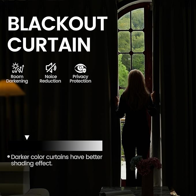 3-in-1 Layers Soundproof Curtains,Grommet Full Blackout Thermal Noise Dampening Curtains for Living Room, Bedroom(1 Panel,Beige,50" x84")