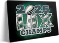 B.B.F MAKE 2025 Super Canvas Bowl Wall Art Champions Eagles Poster Print Philadelphia Oil Painting Canvas Wall Decor Sports Stars Picture Modern Bedroom Living Room Home Decoration, Framed 8x10inch