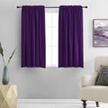 DONREN 48 Inch Length Short Curtains for Kitchen - Small Window Treatment Rod Pocket Blackout Curtain Drapes (1 Pair,Royal Purple,52 Inches Wide by 48 Inches Long)