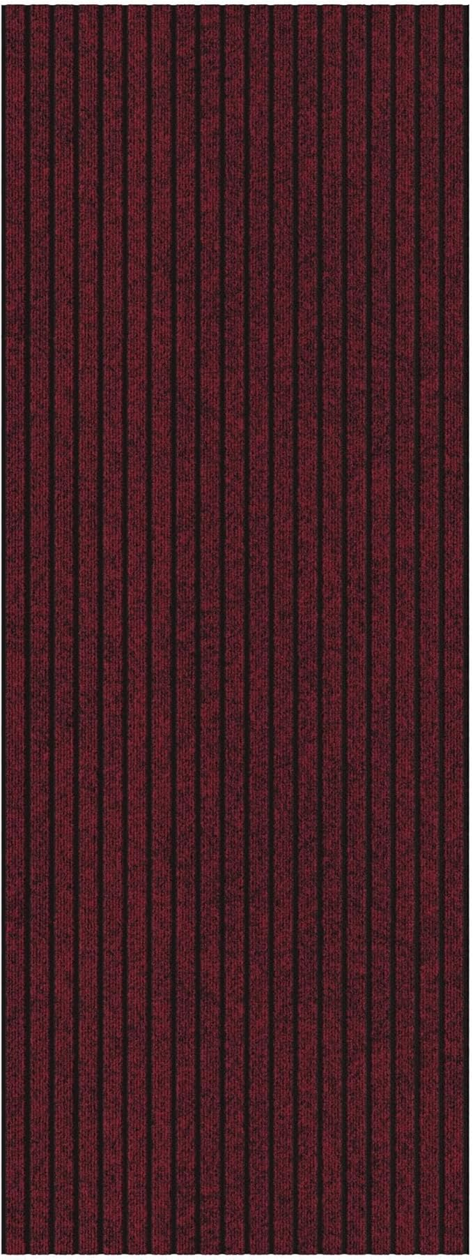 Ottomanson Mud Mat 2' x 4' Entryway Rug - Non-Slip Scraper Doormat for Muddy Paws, Dirt Trapping Indoor/Outdoor Mat for High-Traffic Areas, Kitchen, Garage, Patio, Red