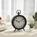 Vintage Decorative Desk and Shelf Clock, Rustic Mantel Clock Farmhouse Clock,Black Table Clock on Stand, Silent Non-Ticking 10.3 * 7.3 inch