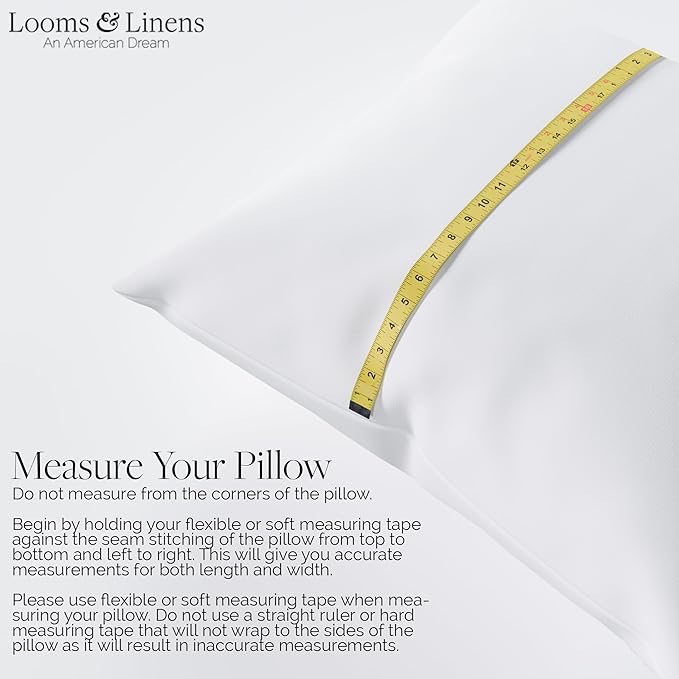 Looms & Linens 14x26 Boudoir Pillow Insert for Lumbar Pillow Inserts - Hypoallergenic Rectangle Pillow Insert - Made in USA Throw Pillows for Couch and Sofa