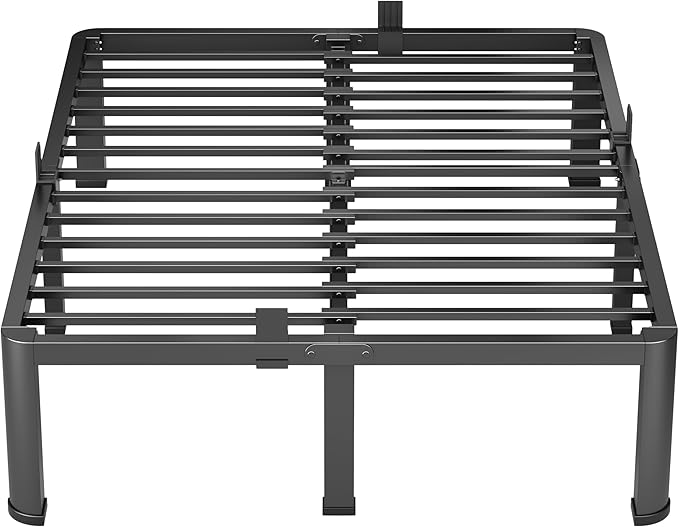 12 Inch Full Heavy Duty 3500 lbs Bed Frame with Round-Corner Legs & Anti-Squeak Design – Quick Assembly Metal Platform, No Box Spring Needed