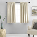 DONREN Cream Beige Room Darkening Curtain Panels for Bedroom - Thermal Insulated Rod Pocket Drapes for Living Room (W 42 x L 45 Inch,2 Panels)