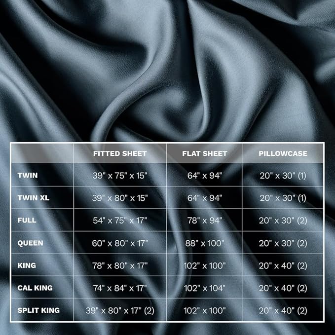LUXOME Luxury Sheet Set | 100% Viscose from Bamboo | Queen Size - Ocean | Deep Pockets | 4-Piece Set (Fitted, Flat, 2 Pillowcases)