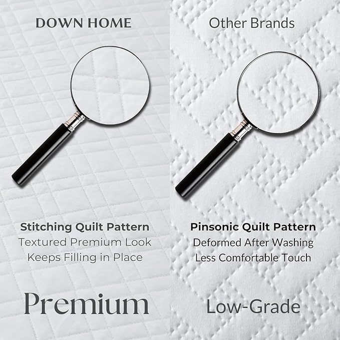 King Quilt Set with Shams Lightweight Quilted Bedspread Coverlet Thin Comforter Bed Cover Vintage Washed Quilted Blanket for All Season, Brushed Microfiber Diamond Stitching, White, 104"x92"