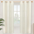 YoungsTex Natural Linen Curtains 72 Inch Length 2 Panels for Living Room, Light Filtering Window Drapes Semi Sheer with Grommet No See Through for Bedroom, 42 X 72 Inch