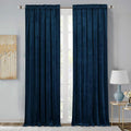 StangH Navy Blue Velvet Curtains for Bedroom Elegant Light Blocking Window Drapes for Living Room, Heavy Soft Privacy Curtains, Luxury Home Decor, W52 x L92, 2 Panels