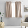 DONREN 48 Inch Curtains for Boy's Room - Blackout Thermal Insulated Window Drapes with Rod Pocket for Short Windows (2 Panels,52 x 48 Inch,Taupe)