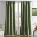 Joydeco Coconut Green Velvet Curtains 84 Inches 2 Panels, Luxury Thermal Insulated Soft Green Curtains for Bedroom & Living Room, Room Darkening Velvet Drapes, Rod Pocket (52W x 84L)