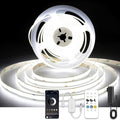 White COB LED Strip Light, Dimmable 32.8ft/10m LED Light, 6000K Daylight White 3200 LEDs High Lumen LED Tape Lights CRI 90+ with RF Remote and UL Power for Bedroom,Kitchen,DIY Home Decoration