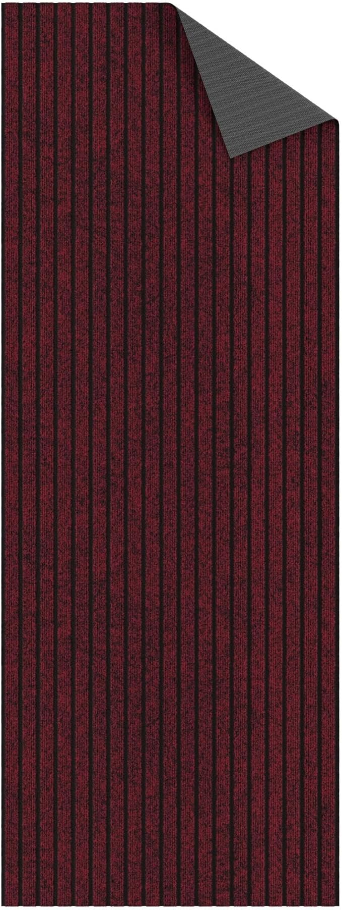 Ottomanson 2'7" x 14' Hallway Runner with Scraper Pile Extra Durable Non-Slip Rug Mat for Indoor & Outdoor Use - Ideal for Kitchen, Entryway, Patio & Garage - High-Traffic Carpet, Red