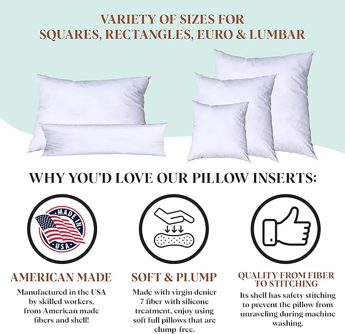 Pillowflex Synthetic Down Pillow Insert - 16x30 Down Alternative Pillow, Ultra Soft, Large Rectangle Body Sleeping Pillow, Lumbar, Long, Back - 1 Decorative Pillow Form