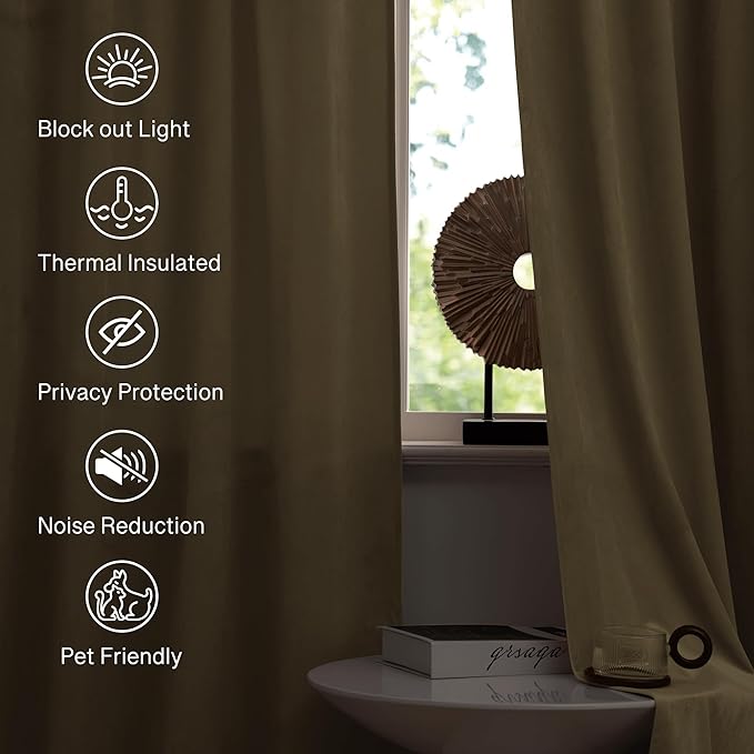 StangH Velvet Curtains 120 inches Long - Ivory White Room Darkening Privacy Protect Window Drapes for Living Room/Sliding Door, Rod Pocket Backdrop Curtains for Party, W52 x L120, 2 Panels
