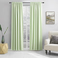 DONREN Light Green Blackout Curtains 96 inch Length for Livingroom, Rod Pocket Thermal Insulated Energy Efficiency Window Draperies (2 Panels, 52 inch Wide by 96 inch Long)
