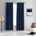 DONREN Navy Blue Black Out Curtain Panels 84 Inches Long, Keep Warm Drapes Window Treatment Drapes for Doorway Entryway Patio (60" Width,2 Panels)