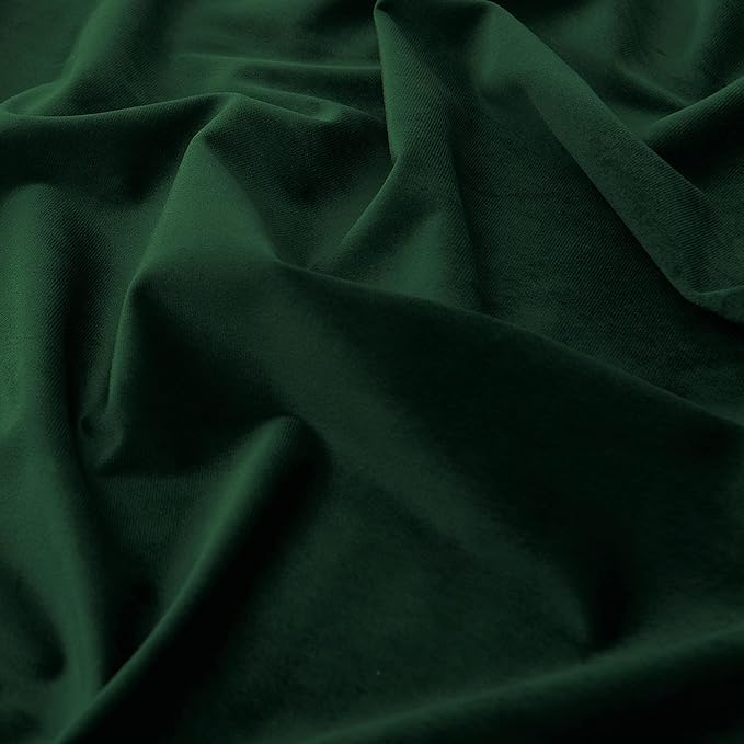 RYB HOME Living Room Curtains, Vintage Velvet Drapes Soft Durable Texture Room Darkening Window Treatment Decorative Backdrop Thermal Curtains for Bedrooom, Hunter Green, W52 x L108 inch, 2 Panel