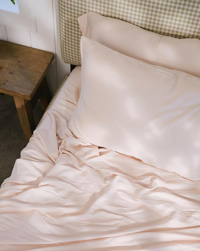 Cozy Earth Luxury Bed Sheet Set - 100% Viscose from Bamboo Fabric, Ultra-Soft & Breathable, Fits Regular & Deep Pocket Mattresses up to 20" - 4 Pieces Twin Sheet Set - Peony