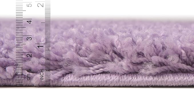 Unique Loom Solid Shag Collection Area Rug (8' Square, Lilac)
