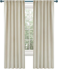 Deconovo Blackout Curtains, Thermal Insulated, W52 x L45 2 Panels, Back Tab, Machine Washable, Room-Darkening Drapes for Bedroom/Living Room Light Beige