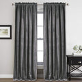 StangH Grey Velvet Curtains 90 inches - Luxury Room Darkening Thermal Insulated Window Treatment Heat Blocking Privacy Drapes for Bedroom/Dining Room, W52 x L90, 2 Panels